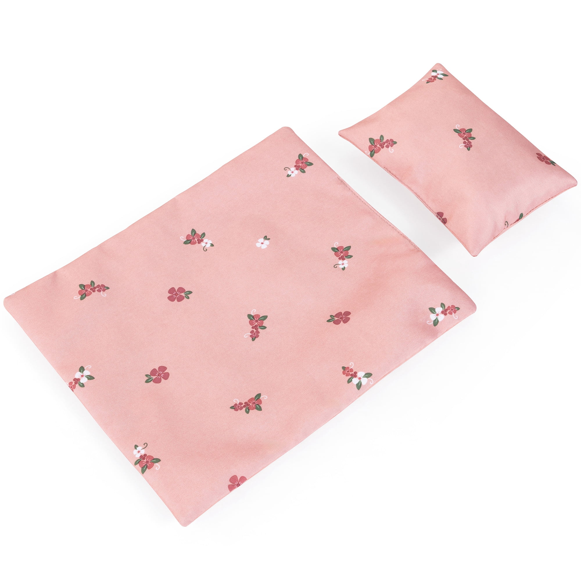 Bayer Design: Doll Multi-Bed - Pink & Flowers - Sleep Playpen, Built-In Feeding Highchair, Pillow-Blanket-Mobile, Care Center Fits 18" Dolls, Kids 3+