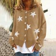 thumbnail image 2 of Towmus Women's Sweaters Cropped Cardigan Tops Sweaters Artistic Floral Print Cable Knit Sweater Outwear, 2 of 4