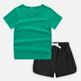 thumbnail image 5 of XZNPDUCQ Toddler Girl Clothes, 2Pcs Baby Girl Summer Outfits Sleeveless Bow Knot Tank Shirts Tops + Shorts Clothing Sets 1-5T T-Shirt Set 12-18 Months Green, 5 of 9