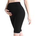 thumbnail image 1 of green Leggings suaves de cinco puntos para mujeres embarazadas, cintura alta, pantalones de equitación, 1 of 4