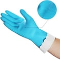 thumbnail image 3 of HSL Household Cleaning Gloves - Reusable Kitchen Dishwashing Gloves with Latex Free, Cotton lining, Waterproof, Non-Slip (Large, 3 Pairs) Large (Pack of 3) Blue+white+pink, 3 of 8