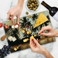 thumbnail image 4 of Beach Cutting Board, Tropic Ocean Sea Love Bora Bora Island Palms Art Scenery View in Sunset Colors, Decorative Tempered Glass Cutting and Serving Board, Large Size, Orange and Brown, by Ambesonne, 4 of 5