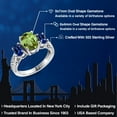 thumbnail image 2 of Gem Stone King 2.71 Cttw Green Peridot and Blue Created Sapphire 3-Stone Ring for Women | 925 Sterling Silver | Gemstone Birthstone | Three Stone Wedding Engagement Anniversary Promise Ring | Size 9, 2 of 6
