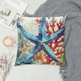 thumbnail image 2 of Chilfamy  Blue Starfish Pillow Cover , Under Sea Coral Seaweed Throw Pillow Cover for Ocean Theme Bedroom,Vintage Nautical Marine Life Cushion Case,Retro Victorian Decorative Pillow Cover, 2 of 5