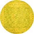 thumbnail image 1 of Ahgly Company Indoor Round Southwestern Yellow Country Area Rugs, 8' Round, 1 of 4