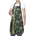 thumbnail image 3 of Goofa Lilies Flowers Printed Waterproof Apron 33" Chef Aprons for Men Heavy Duty Chemical Work Apron Adjustable Bib Apron, 3 of 9