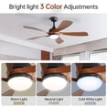 thumbnail image 4 of 45"  Ceiling Fan with Integrated LED Light, Matte Black DC Motor Fan with Dark Wood ABS Blades, Quiet Reversible Indoor Fan for Bedroom Living Room, 4 of 10