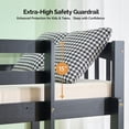 thumbnail image 5 of Ktaxon Solid Wood Twin-over-Twin Bunk Bed with Trundle, Bunk Bed Frame with Guardrails & Charging Station, Black, 5 of 9