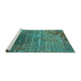 thumbnail image 2 of Ahgly Company Machine Washable Indoor Rectangle Oriental Turquoise Blue Industrial Area Rugs, 2' x 4', 2 of 4