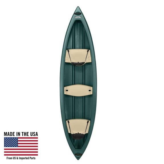 Lifetime Wasatch 13 ft Canoe with Molded Seats, Skeg Wheel, Forest Green (90561)