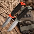 thumbnail image 3 of Dispatch 9 inch Fixed Blade Knives Hunting Knives with sheath Rubber Green Handle Camping Knives, 3 of 7