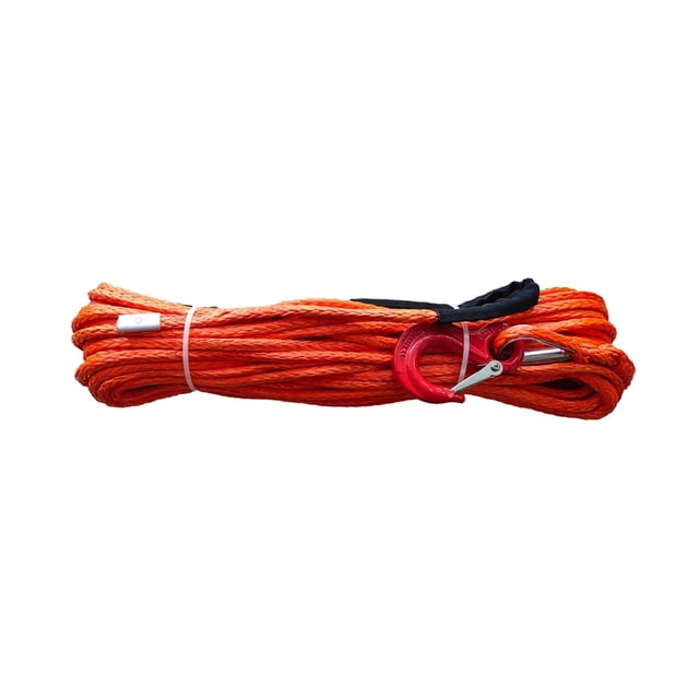 5/16" X 100' Orange Synthetic Winch Line Cable Rope,Winch Line Cable With Protective Sleeve And Heavy-Duty Hook (ATV UTV 4X4) ,Easy to Carry