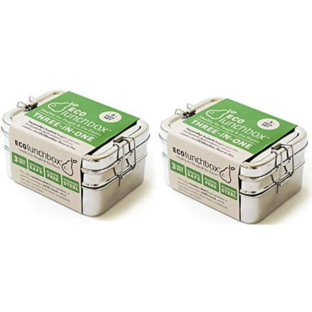

Ecolunchbox Three-in-One Stainless Steel Bento Box (2 Regular)