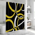 thumbnail image 5 of Polyester Fabric Yellow Geometric Shower Curtain, Modern Abstract Simple Lines Black Waterproof Bathtub Curtain Bathroom Decor Set with Hooks 72 x 72 Inches, 5 of 6