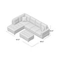 thumbnail image 5 of Golden Furniture L-Shaped Linen Fabric Sectional Sofa Set with Storage Ottoman & Pillows, Beige/Gray, 5 of 8