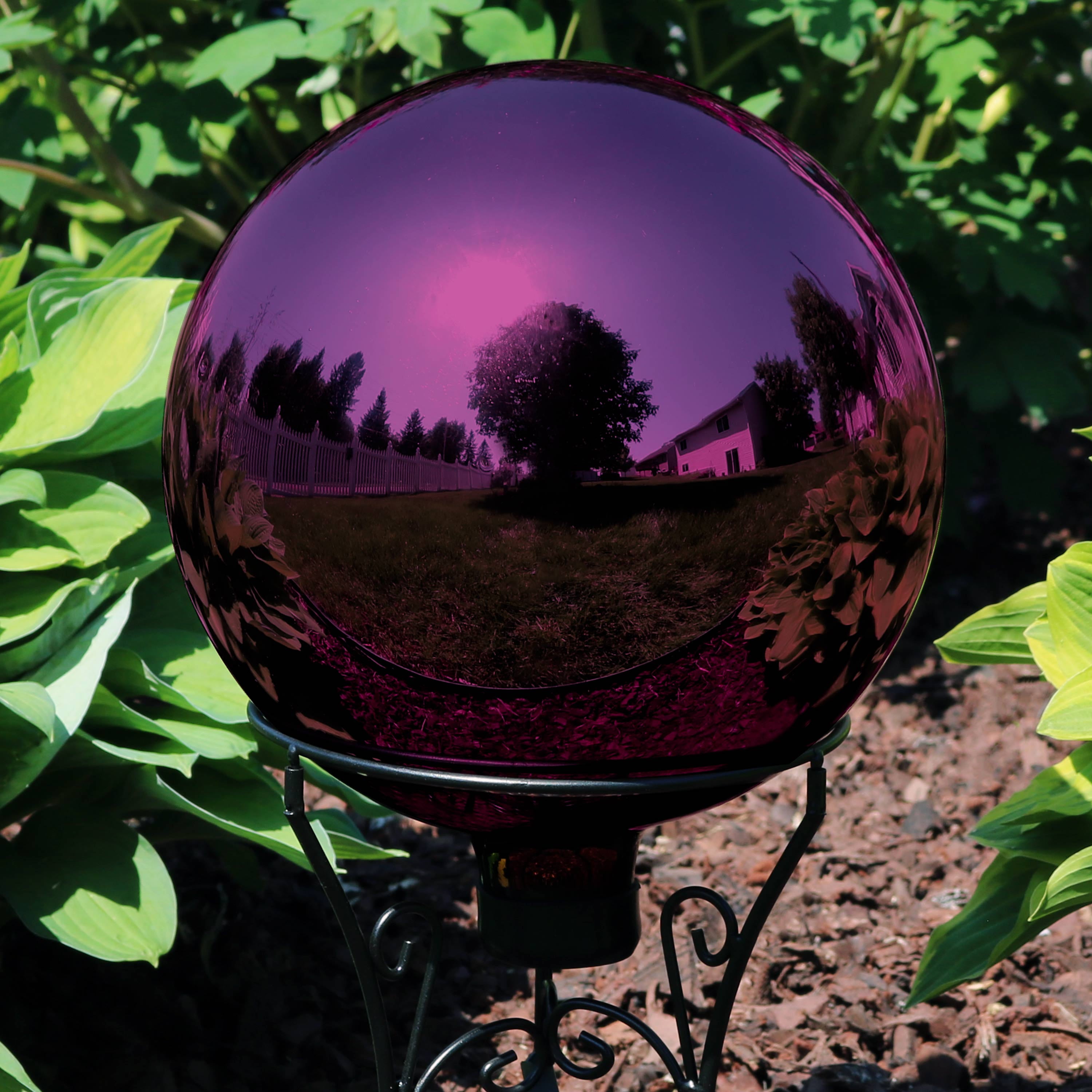 Sunnydaze Merlot Garden Gazing Globe Ball, Outdoor Lawn and Yard Glass