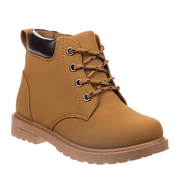 Josmo Unisex Toddler Lace Up Casual Construction Boots, Wheat, 6