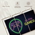 thumbnail image 6 of Elephant Stock Alien Gamer Wall Art - Horizontal Multi Panel Canvas - Living Room Wall Decor - Hobbies And Lifestyle Multi Panel - Gold And Blue Decor - 65" x 42", 6 of 8