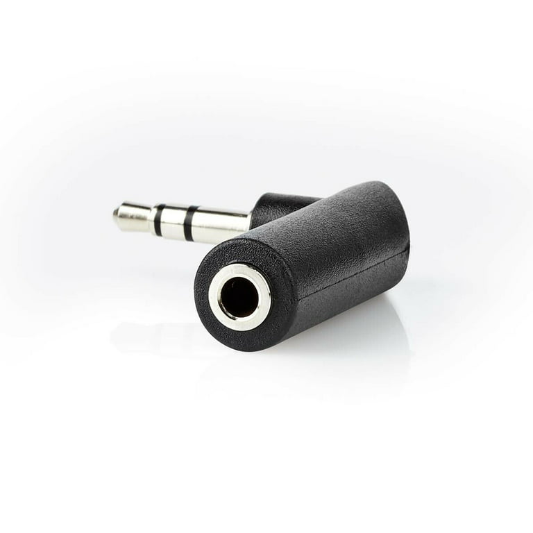 Audio Jack 3.5mm to 3.5mm Right Angle Male to Female Stereo Audio L-shaped  Headphone Converter 90 Degrees Color:black 
