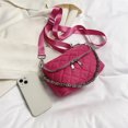 thumbnail image 3 of Bolso De Hombro Bolso Bandolera Para Mujer Bolso Bandolera De Moda Versátil Bolso Bandolera Con Forma De Rombo (Rosa), 3 of 5