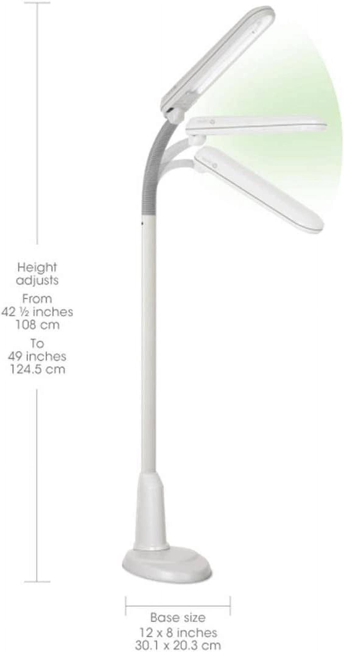 Ott-Lite L24554 Task Plus High-Definition 24-Watt Floor Lamp, Dove Grey