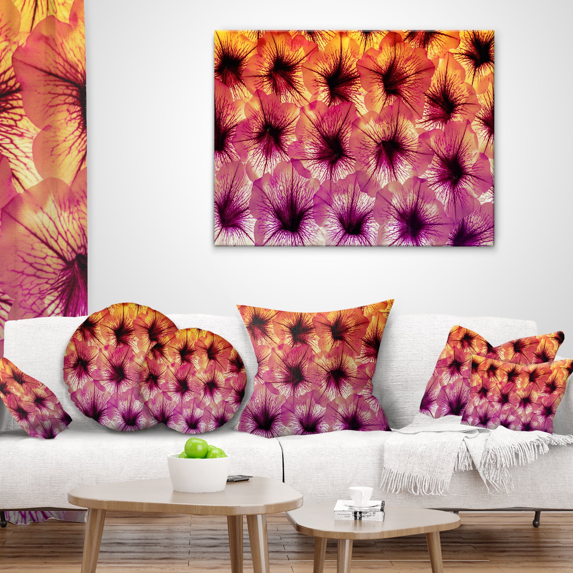 Designart 12" x 20" Purple Polyester Throw Pillow