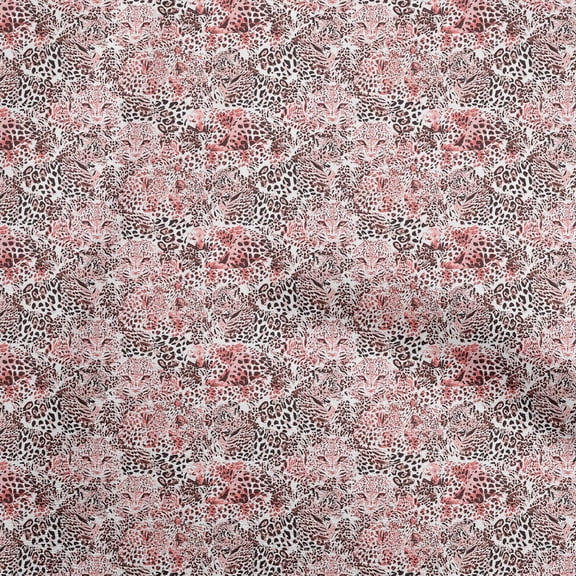oneOone Viscose Chiffon Red Fabric Animal Skin Fabric For Sewing Printed Craft Fabric By The Yard 42 Inch Wide