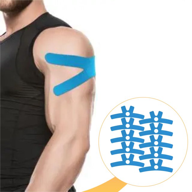 10x Cinta kinesiológica precortada para vendaje de hombros, uso diario, elástica, accesorios deportivos, cinta para pecho, cuerpo, muñeca, deportes y Azul