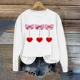 thumbnail image 5 of Valentines Day Crewneck Sweatshirts Womens Cute Valentine Sweater Pullover Long Sleeve Heart Bow Holiday Outfits, 2XL White, 5 of 5