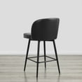 thumbnail image 6 of CHITA 27" Swivel Upholstered Counter Bar Stools with Back & Metal Legs Set of 4,Faux Leather in Black, 6 of 7