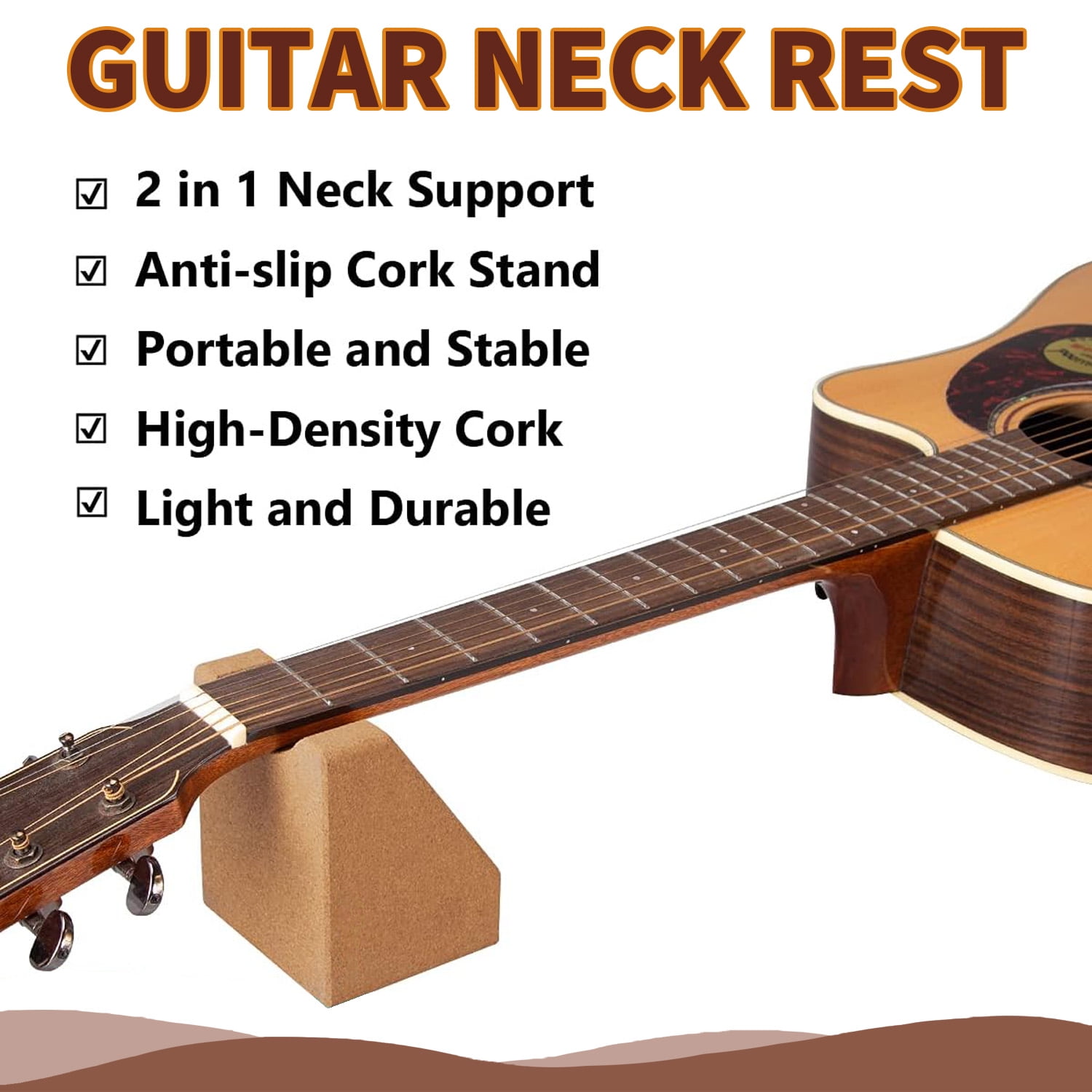 Guitar Neck Support Pillow - Universal Instrument Cradle for Guitar, Violin, Ukulele, Banjo, Mandolin Repair & Maintenance, Ergonomic Workstand Tool with Non-Slip Base for Luthiers & Musicians