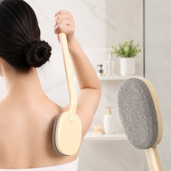 Back Brush for Shower Adult, Long Handled Bath Brush 16.1” Back Scrubber for Shower Long Handle Bath Brush, Nylon