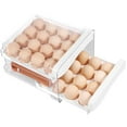 thumbnail image 3 of MesaSe Egg Organizer for Refrigerator 2 Tier Egg Holder with Time Scale Stackable Egg Drawer Clear Egg Storage Container Large Capacity 32/60 Egg Storage Tray Egg Organizer Bins for Kitch, 3 of 10