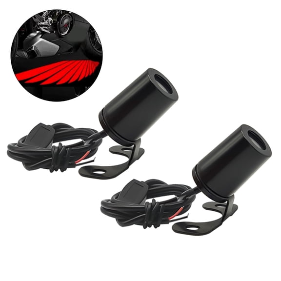 Huhudde Motorcycle Projector Angels Wing LED Lamps Modified Motorbike Tail Lights Carpet Underglow Welcome Brake Taillights