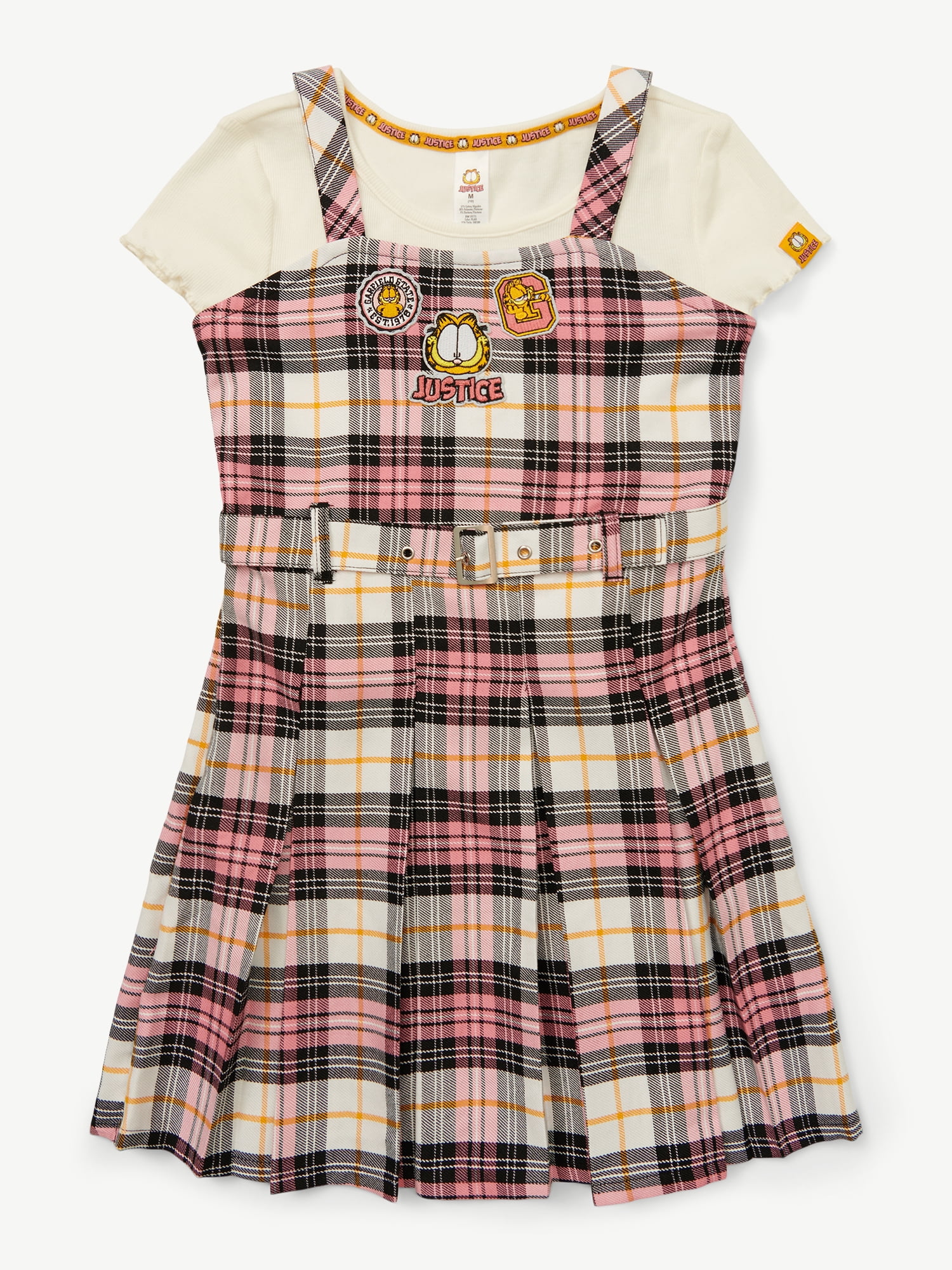 Justice x Garfield Girls Plaid Dress, Sizes XS - XLP