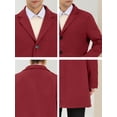 thumbnail image 6 of INSPIRE CHIC Men's Trench Coat Slim Fit Single Breasted Warm Long Overcoat L Burgundy, 6 of 7
