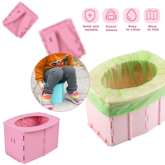 EIMELI Kids Travel Potty, Portable Folding Potty Training Toilet or Toddler, Travel Foldable Toilet Seat, Toddler Potty Seat for Car Travel Outdoor Camping