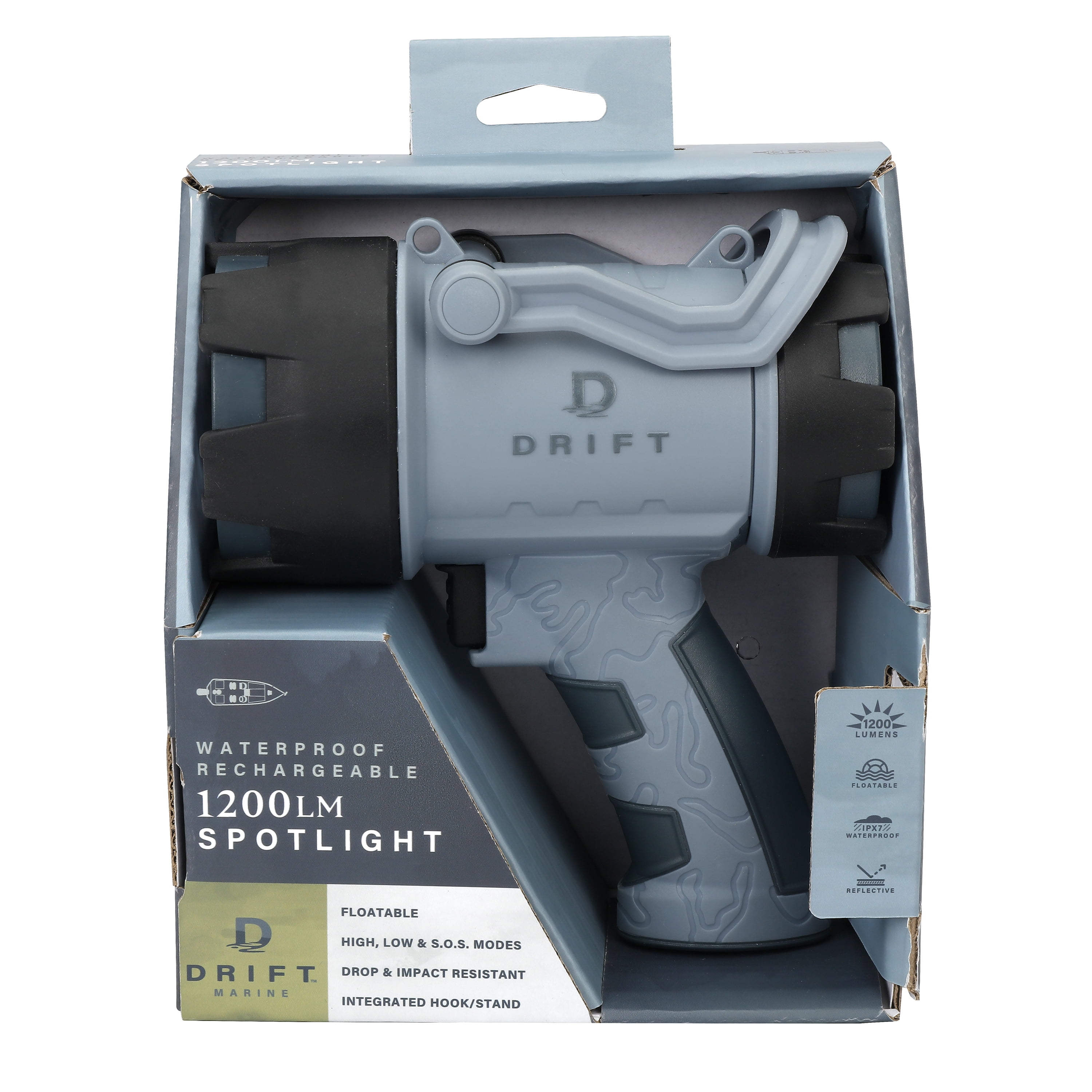 D DRIFT ALL THINGS WATER Rechargeable 1200LM Waterproof Spotlight, Waterproof, Floating, Lightweight