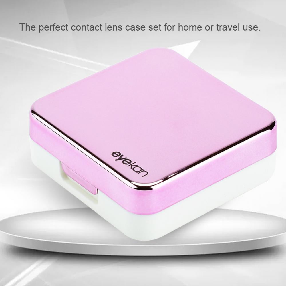 Reflective Cover Contact Lens Case Set Cute Lovely Travel Kit Box