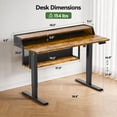 thumbnail image 6 of Kyspho Electric Standing Desk with LED & Storage, 48" x 24" Height Adjustable Computer Desk, C-Clamp Mount Compatible Ergonomic Table for Home Office, Brown, 6 of 9
