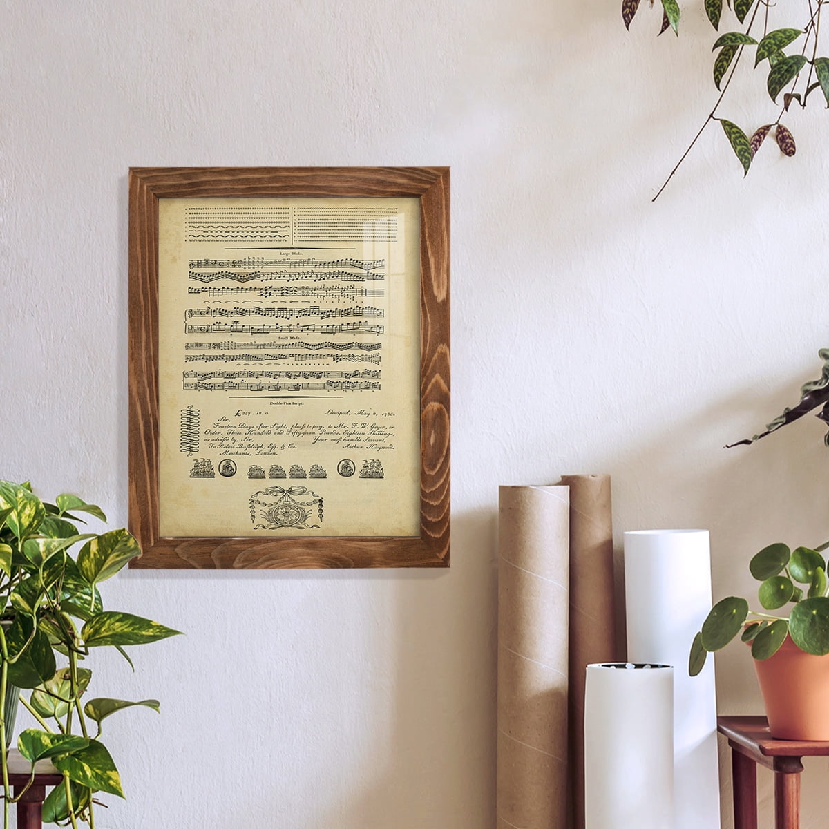Deckled Encyclopediae V (AS) -Framed Print w/glass-Walnut