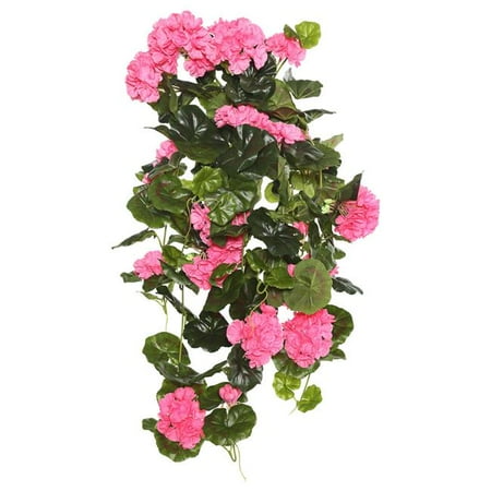 Pink Geranium Hanging Floral Bush - 29 in.