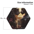 thumbnail image 2 of Lsque Romantic Flower Lion Couple Pattern 4" Drink Coasters Set of 4, PVC Leather Absorbent Coasters, Table Coaster Set Decorative Coffee Cup Coasters Housewarming Gift -Hexagon, 2 of 6