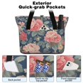 thumbnail image 2 of Tote Bag for Women - Pioneer Flower Shoulder Bag - Large Utility Work Duffle Bag with Zipper Handbag for Travel, Work, Sprots, 2 of 5