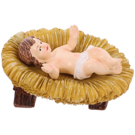 Clispeed Tiny Jesus Figurine Resin Multi-Color Sacred Present for Christmas