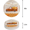 thumbnail image 1 of ZHANZZK Retro Farm Truck and Pumpkins Autumn Wood Grain Set of 4 Round Coaster for Drinks, Absorbent Ceramic Stone Coasters Cup Mat with Cork Base for Home Kitchen Room Coffee Table Bar Decor, 1 of 6