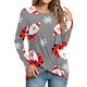 thumbnail image 1 of Tops Navideños Para Mujer Blusas de Manga Larga Estampado Casual Cuello Redondo Túnica Camisa Delantera Slim Odeerbi  ODB190956, 1 of 6