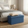 thumbnail image 4 of CONCETTA 30" Folding Storage Ottoman Bench, 660 lbs Weight Capacity, End‑of‑Bed Foot Rest Storage Chest for Living Room, Bedroom, Entryway, PE Blue, 4 of 10