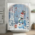thumbnail image 2 of HVEST Winter Snowman Shower Curtain,Snowman Cardinals in the Snow Outside the Window Bathroom Shower Curtain Merry Christmas Polyester Fabric Decor Curtain with Hooks, 60X72 inch, 2 of 6
