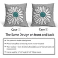 thumbnail image 6 of Teal White Daisy Pillow Covers 20x20 Set of 2 Spring Summer Gray Grey Colored Decorative Throw Pillows Outdoor Modern Art Flower Pillowcase Square Linen Cushion Case for Home Sofa Couch Bed, 6 of 6